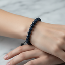 Dumortierit 8 mm Merdiven Kapama Doğal Taş Bileklik – El İşçiliği