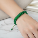 Aventurin 4mm Çift Sıra Doğal Taş Makrome Bileklik – El İşçiliği