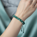 Zümrüt 3-4 mm Çift Sıra Doğal Taş Bileklik – Unisex El İşçiliği