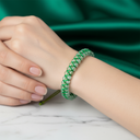 Prehnit 3-4 mm Çift Sıra Doğal Taş Bileklik – Unisex El İşçiliği