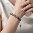 Botswana Akiği 3-4 mm Çift Sıra Doğal Taş Bileklik – Unisex El İşçiliği