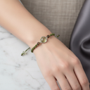 Prehnit – Dumanlı Kuvars Doğal Taş Makrome Bileklik – Özel Tasarım