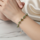 Zebercet (Peridot) Natürel Kesim Doğal Taş Makrome Bileklik – Unisex El İşçiliği