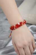 Karnelyan Akik 8mm Çift Sıra Makrome Doğal Taş Bileklik