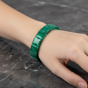 Malakit Doğal Taş Kare Kesim Geniş Kesim Bileklik