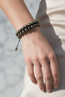 Pirit 8mm Çift Sıra Makrome Doğal Taş Bileklik