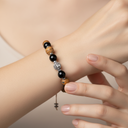 Jasper, Obsidyen, Hematit Doğal Taş Makrome Bileklik