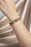 Opal Sarı 8mm Çift Sıra Makrome Doğal Taş Bileklik