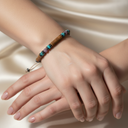 Yakut, Jasper, Turkuaz Doğal Taş Makrome Bileklik