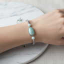 Amazonit Doğal Taş Makrome Bileklik – Özel Tasarım