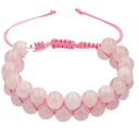 Pembe Kuvars (Gül Kuvars) 8mm Çift Sıra Makrome Doğal Taş Bileklik