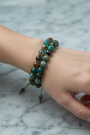 Krizokol 8mm Çift Sıra Makrome Doğal Taş Bileklik