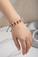 Kalsit Doğal Taş Merdiven Kapama Bileklik – Ayarlanabilir İpli Tasarım