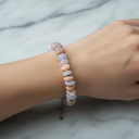 Pembe Opal & Mavi Akik Altın Kaplama Doğal Taş Bileklik – Özel Tasarım