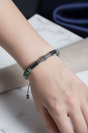 Hematit ve Yeşim Doğal Taş Bileklik – Unisex Şık Tasarım