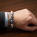 Sodalit, Buz Mavi Apatit, Havlit & Hematit Doğal Taş Erkek Bileklik – Özel Tasarım