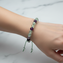 Yeşil Florit 8 mm Merdiven Kapama Doğal Taş Bileklik – El İşçiliği