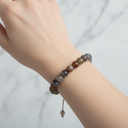 Botswana Akiği 8 mm Merdiven Kapama Doğal Taş Bileklik – El İşçiliği