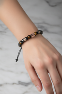 Kaplan Gözü – Sitrin – Hematit Doğal Taş Erkek Zirkon Makrome Bileklik