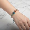 Terazi Burcu Doğal Taş Makrome Bileklik – Akuamarin, Ay Taşı, Güneş Taşı, Krizopras, Mavi Apatit, Pembe Kuvars, Yeşil Aventurin – Özel Tasarım