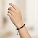 Labradorit, Obsidyen, Hematit Doğal Taş Makrome Bileklik