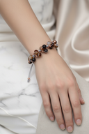 Botswana Akik Doğal Taş Merdiven Kapama İpli Bileklik – Ayarlanabilir Tasarım