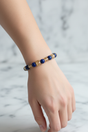Sitrin ve Lapis Lazuli Doğal Taş Bileklik – 8 mm Unisex Tasarım