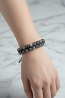 Labradorit 8mm Çift Sıra Makrome Doğal Taş Bileklik