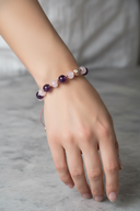 Ametist ve Pembe Kuvars Doğal Taş Bileklik – Unisex Şık Tasarım