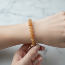 Turuncu Aventurin 6mm Merdiven Kapama Doğal Taş Bileklik