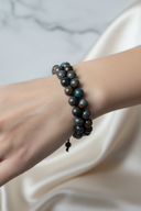 Azurit 8mm Çift Sıra Makrome Doğal Taş Bileklik