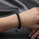 Rainbow Obsidyen 8 mm Merdiven Kapama Doğal Taş Bileklik – El İşçiliği