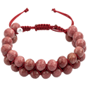 Pembe Jasper 8mm Çift Sıra Makrome Doğal Taş Bileklik
