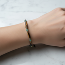 Kaplan Gözü, Zümrüt Doğal Taş Makrome Bileklik