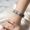 Oğlak Burcu Doğal Taş Bileklik – Ametist, Pembe Kuvars, Yeşil Aventurin & Yosunlu Akik