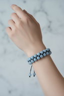 Anjelit 8mm Çift Sıra Makrome Doğal Taş Bileklik