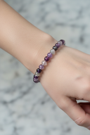 Mor Florit 6mm Doğal Taş Bileklik