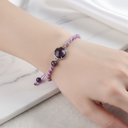 Ametist Doğal Taş Makrome Bileklik – Özel Tasarım