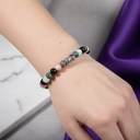 Terazi Burcu Doğal Taş Bileklik – Akuamarin, Dumanlı Kuvars, Güneş Taşı, Krizokol, Obsidyen ve Siyah Turmalin