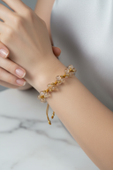 Sitrin Doğal Taş Merdiven Kapama Bileklik – Ayarlanabilir İpli Tasarım