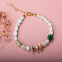 Pembe Opal-Krizokol-Larimar Doğal Taş Bileklik