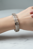 Rutilli Kuvars Doğal Taş Kare Kesim Geniş Kesim Bileklik