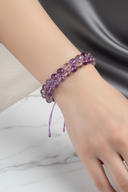 Ametrin 8mm Çift Sıra Makrome Doğal Taş Bileklik