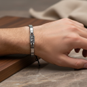 Hematit Doğal Taş 925 Ayar Gümüş Erkek Tasarım Bileklik – Özel Tasarım