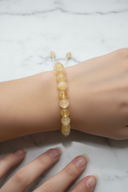 Sitrin Doğal Taş Bileklik – 8 mm Merdiven Kapama İpli, Unisex Tasarım