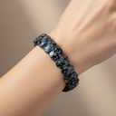 Obsidyen Geniş Kesim Doğal Taş Bileklik