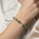 Yeşil Aventurin Natürel Kesim Doğal Taş Makrome Bileklik – Unisex El İşçiliği