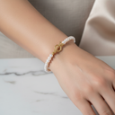 İnci Gümüş Aparat Altın Kaplama Doğal Taş Bileklik