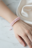 Morganit 8mm Çift Sıra Makrome Doğal Taş Bileklik