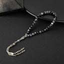 Karlı Obsidyen Doğal Taş Tesbih 33lük - 6mm